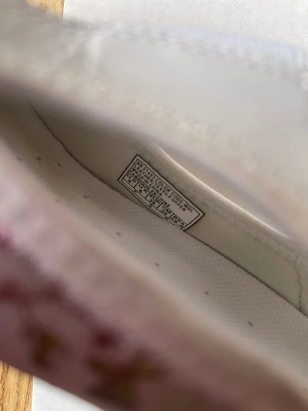 Skechers White Slip-On Flats with Pink and Gold Floral Accents - Picture 2 of 8